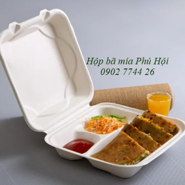 Hộp bã mía 3 ngăn nắp liền tại Quận Thủ Đức TPHCM